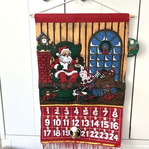 NOS New Woolworth Vintage Advent Calendar Bell Christmas Countdown Santa Felt